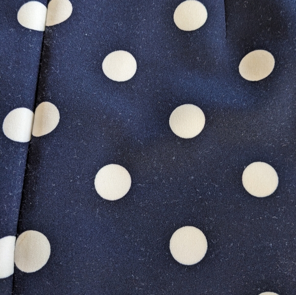 Navy and White Polka Dot Skirt - Picture 3 of 4